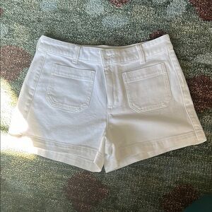Jcrew patch-pocket white shorts